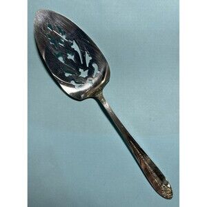 National Silver Co Silver plate Pierced Pie Server  8¼"  Rose